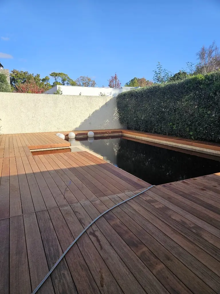 Poolside timber decking