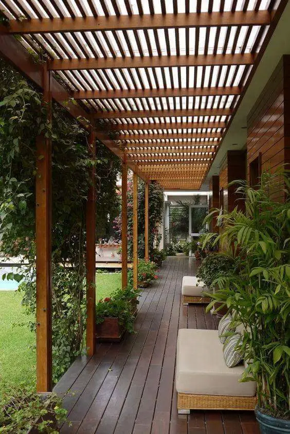 Pergola with decking walkway