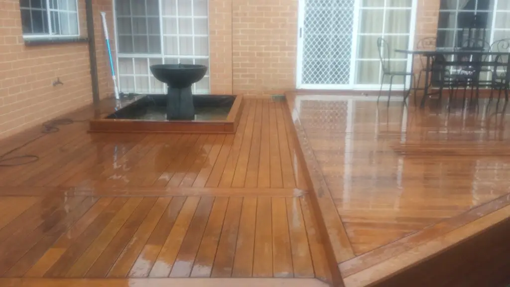 Timber decking with water feature