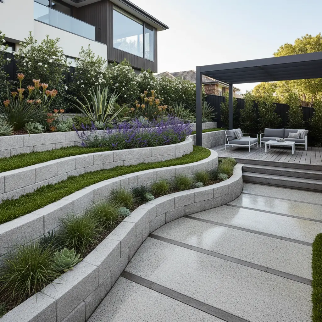 Concrete Block Retaining Wall